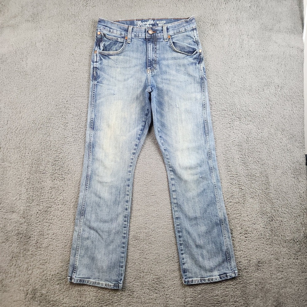 Wrangler Retro Slim Boot Jeans Western Cowboy Men's 30x32 Blue Bootcut Ranchwear